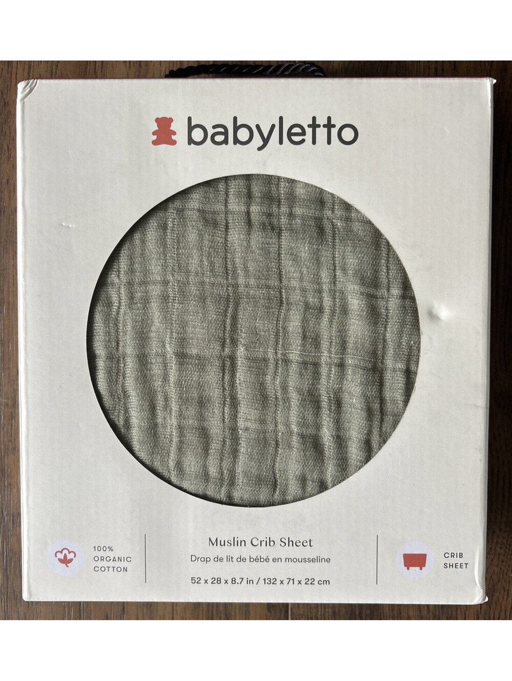 Babyletto Matcha Muslin Crib Sheet 100% Organic Cotton Brand New 52 x 28 x 8.7”